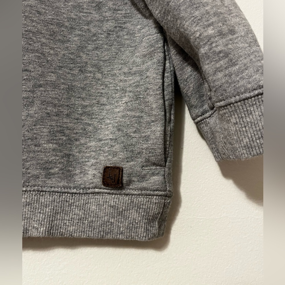 JANIE AND JACK Boys 18-24mo Quarter Button Pullover Sweater Navy Gray Cotton - Picture 3 of 6